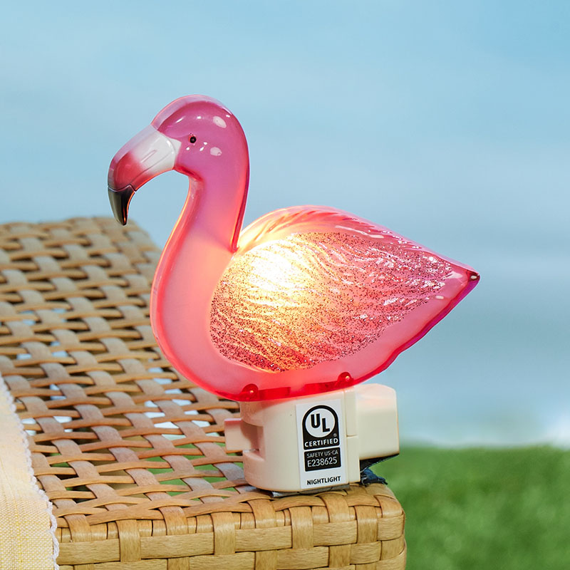 Glitter Flamingo Night Light Cracker Barrel