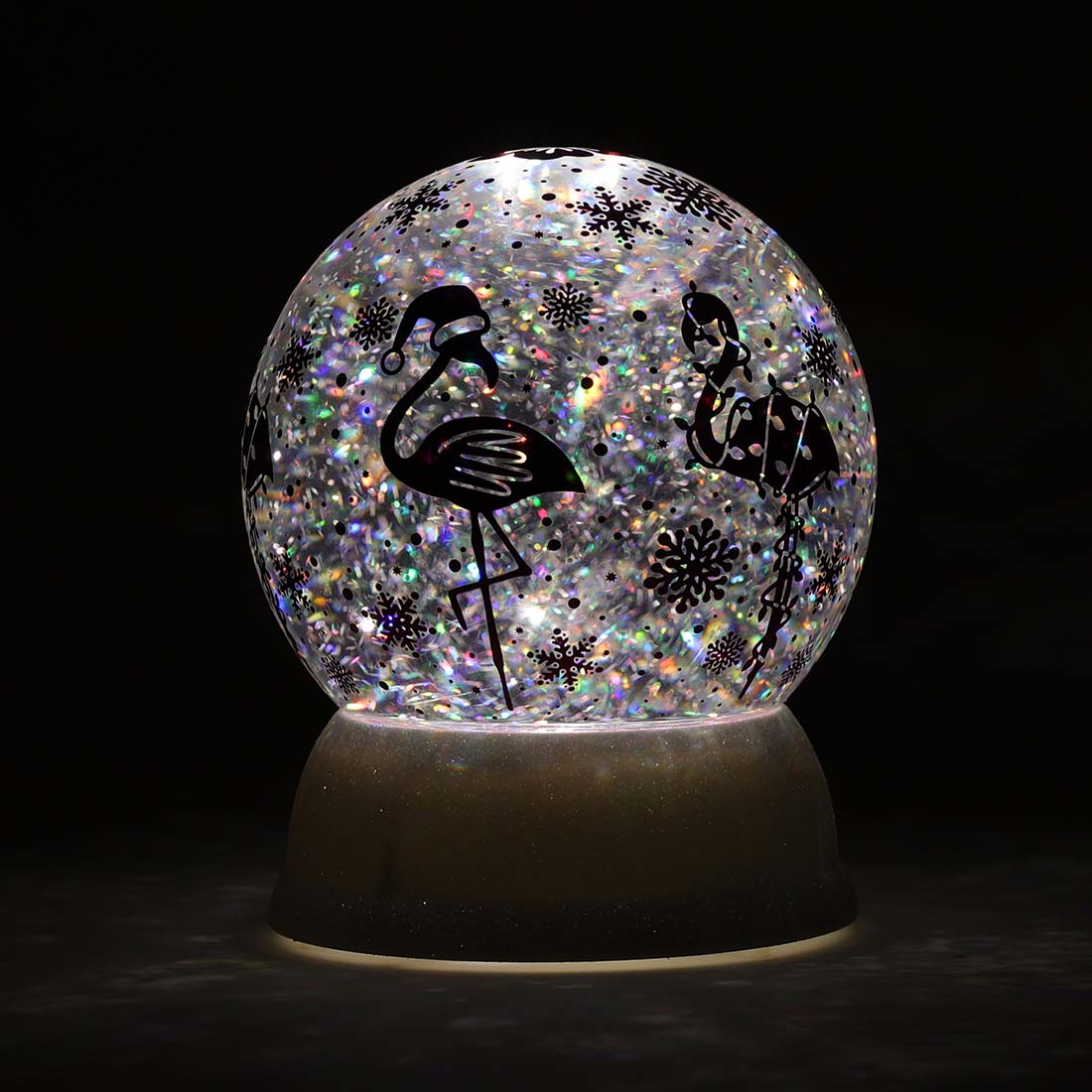 Acrylic Flamingo Glitter Globe Cracker Barrel