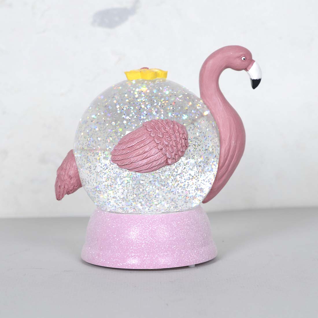 Acrylic Flamingo Glitter Globe Cracker Barrel