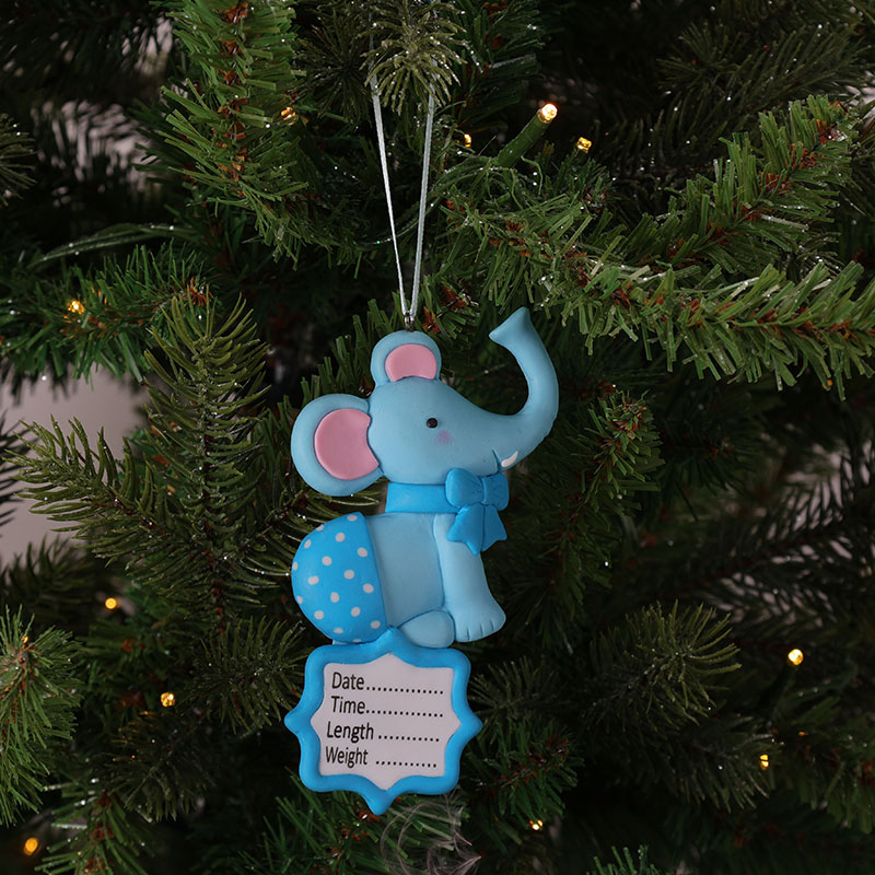Personalizable Blue Elephant Ornament Cracker Barrel