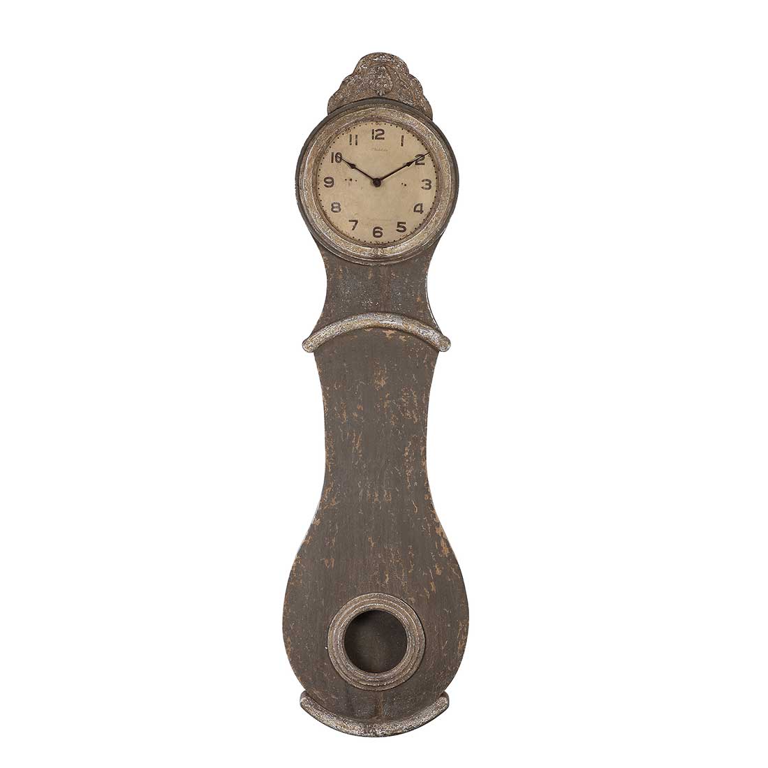 Wall Clock Distressed Gray Finish Cracker Barrel