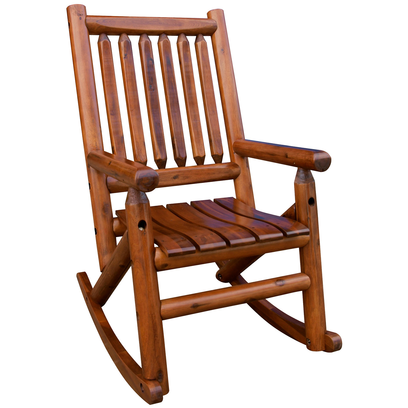 AmberLog Wooden Rocker Outdoor Furniture Cracker Barrel