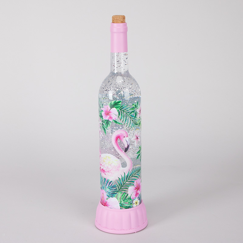 Flamingo Bottle Glitter Globe Cracker Barrel