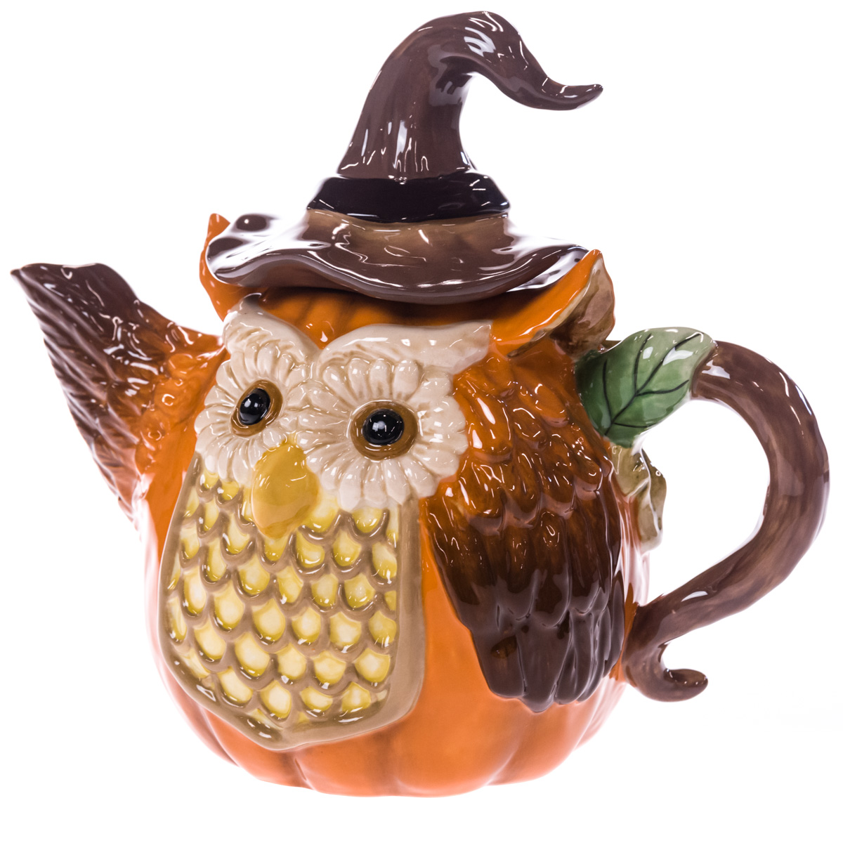 Stoneware Pumpkin Owl Teapot Collections Harvest Cracker Barrel