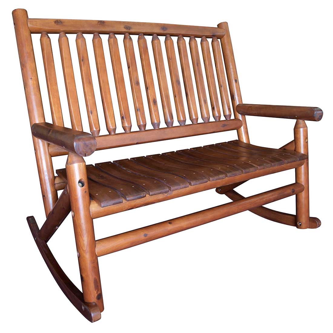 AmberLog Wooden Double Rocker Cracker Barrel
