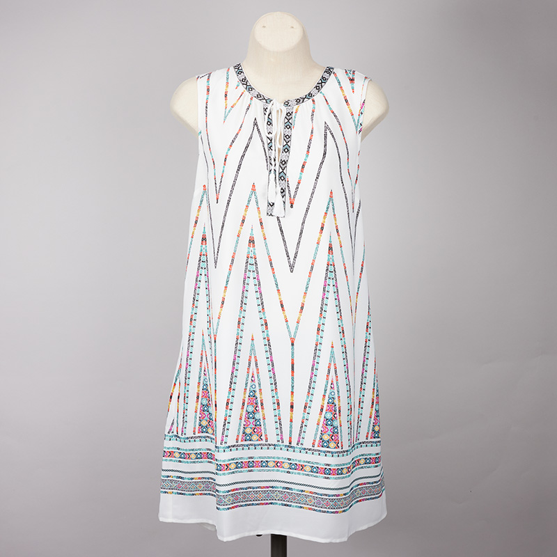 White MultiStriped Dress Cracker Barrel