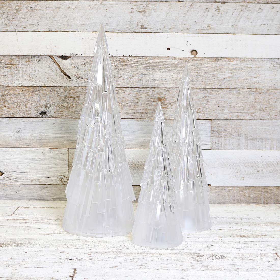 LED Acrylic Christmas Trees Set of 3 Cracker Barrel
