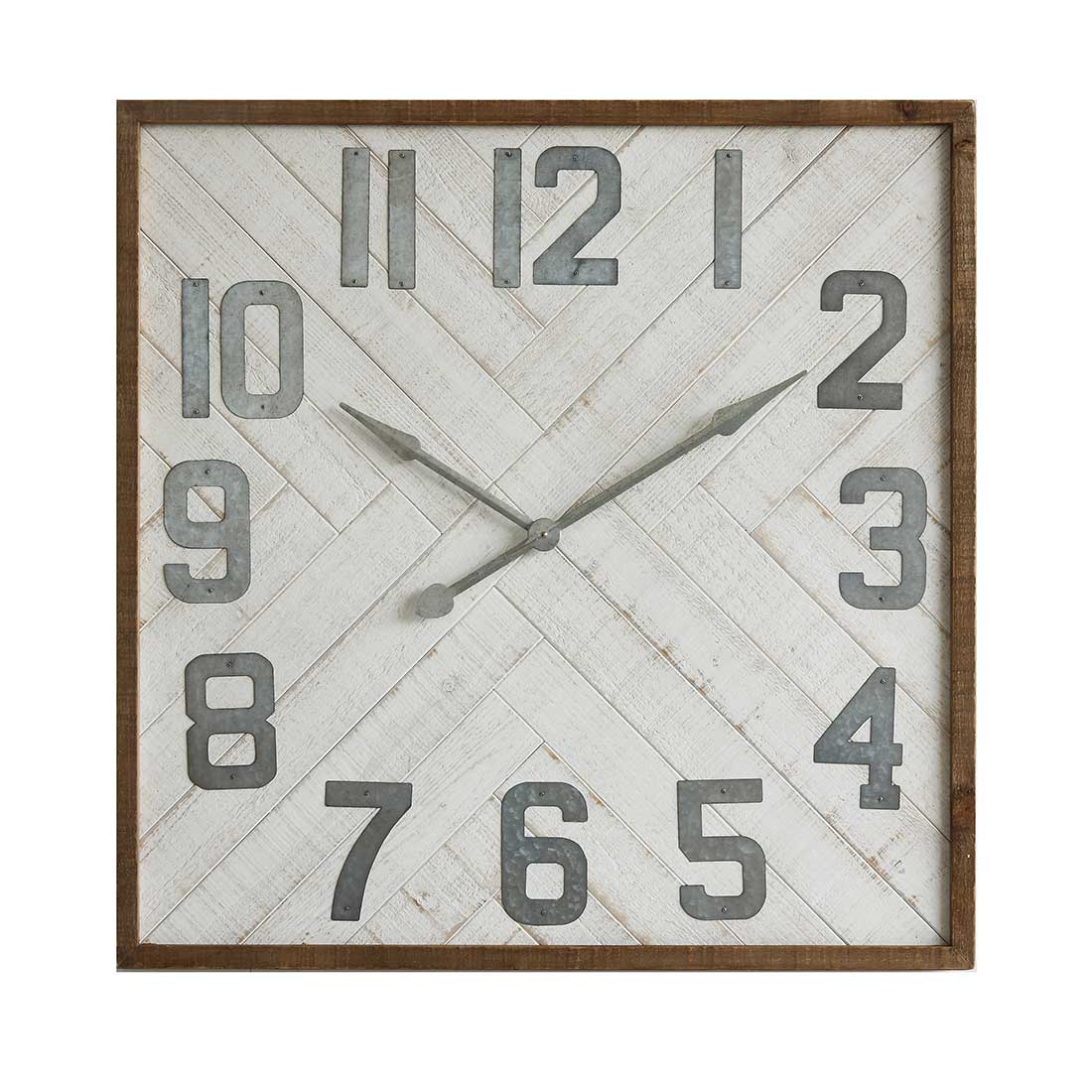 Square Wood and Metal Wall Clock Cracker Barrel
