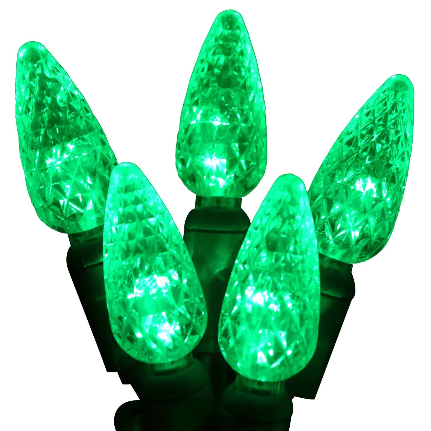 Christmas Lights Ace Hardware Celebrations Platinum LED C6 Green 50 count String Christmas Lights