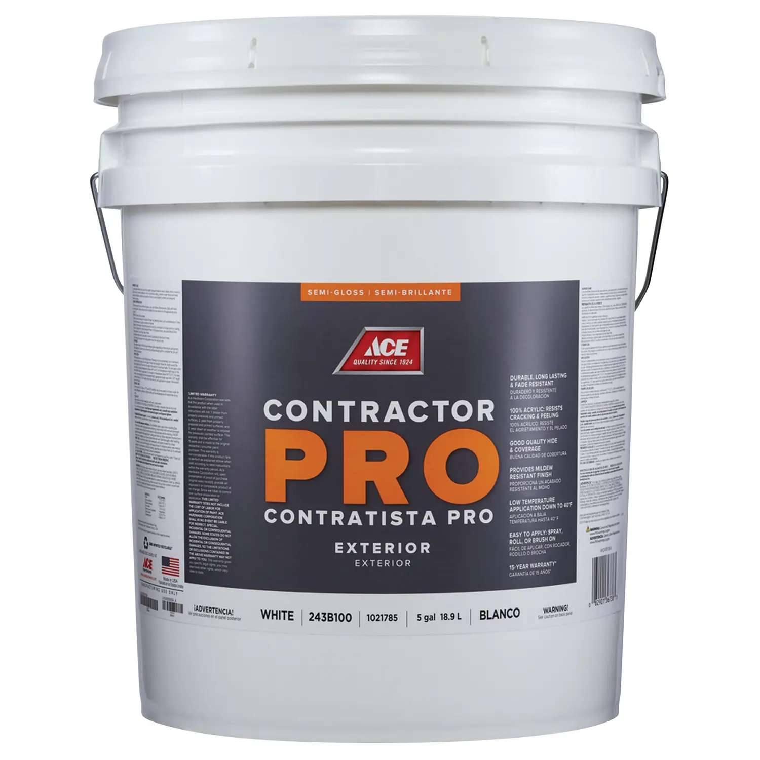 Ace Contractor Pro SemiGloss White Acrylic Latex Paint