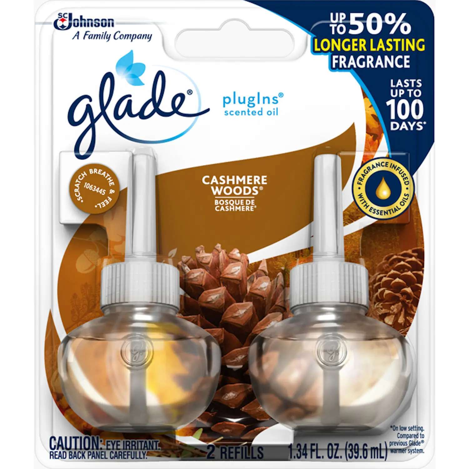Glade PlugIns Cashmere Woods Scent Air Freshener Refill 1.34 oz Liquid