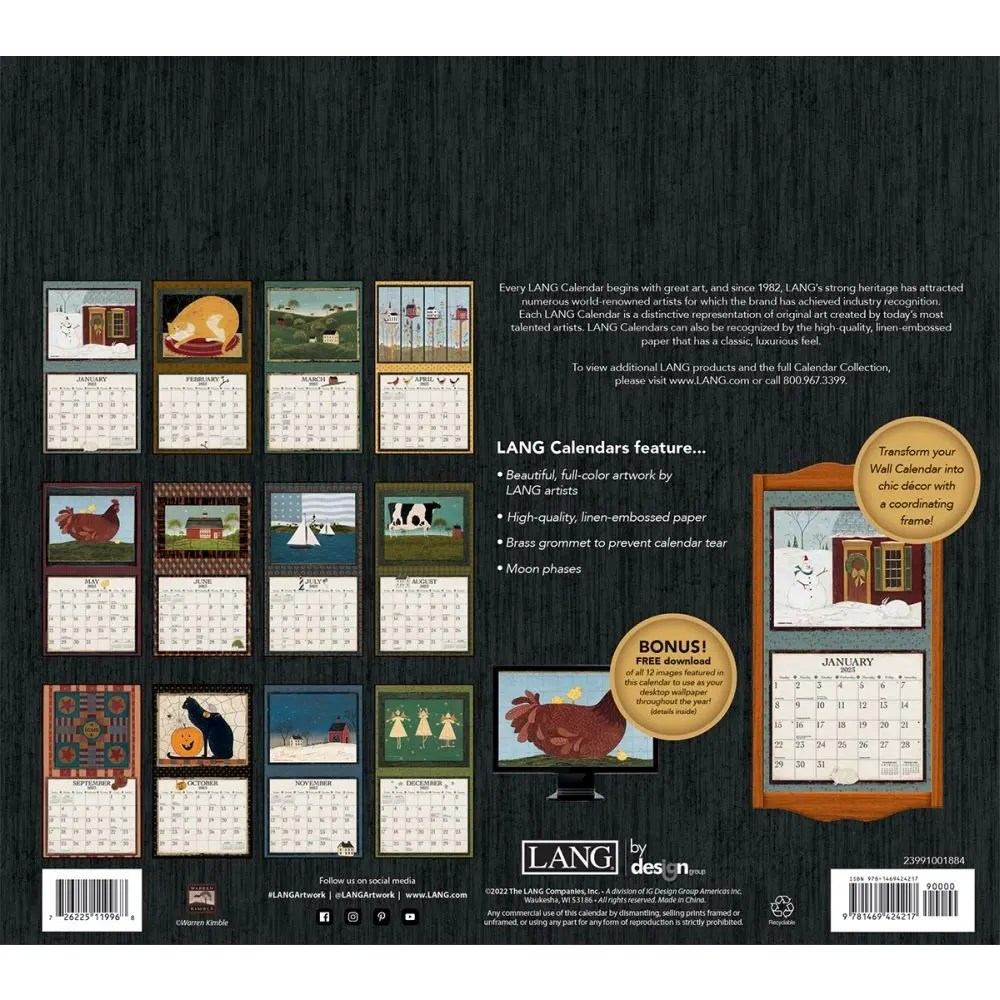Warren Kimble 2023 Wall Calendar