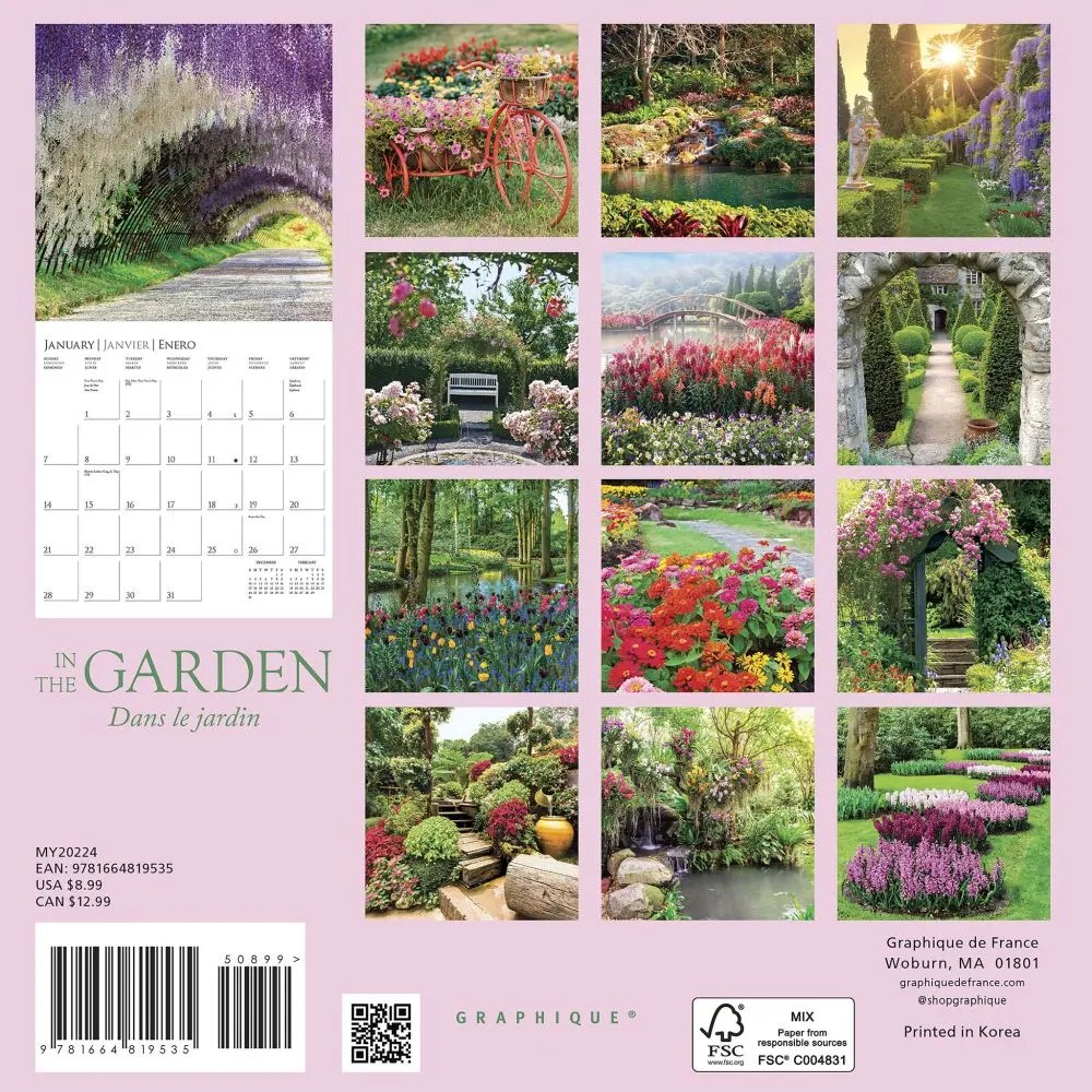 Garden In the Garden 2024 Mini Wall Calendar