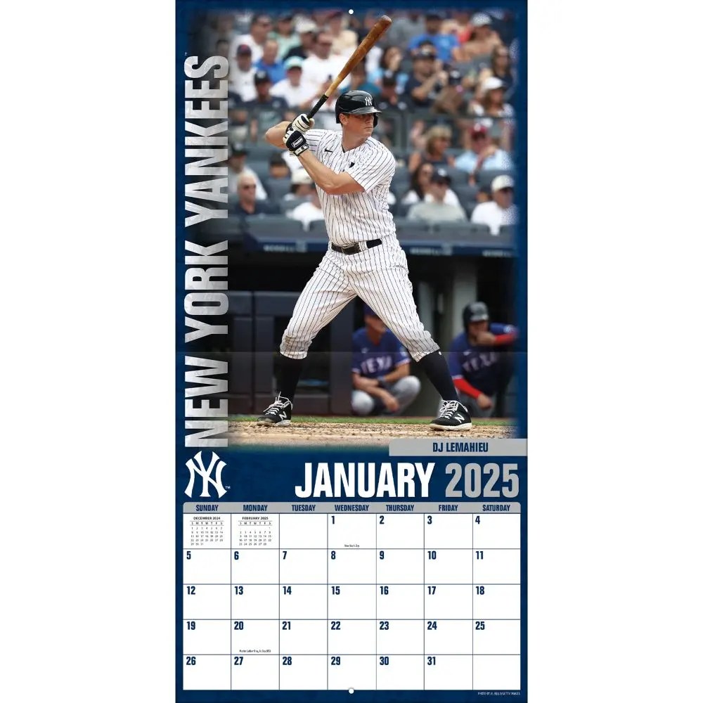MLB New York Yankees 2025 Wall Calendar