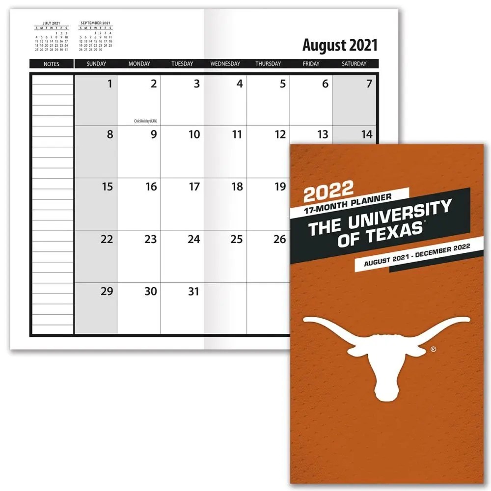 Texas Longhorns 2022 17Month Pocket Planner