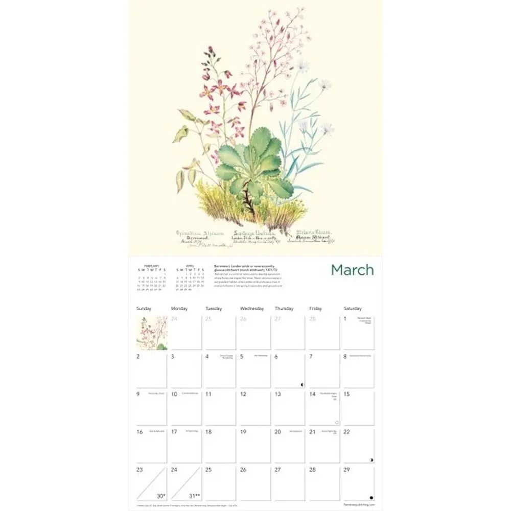Royal Botanic Gardens Edinburgh 2025 Wall Calendar