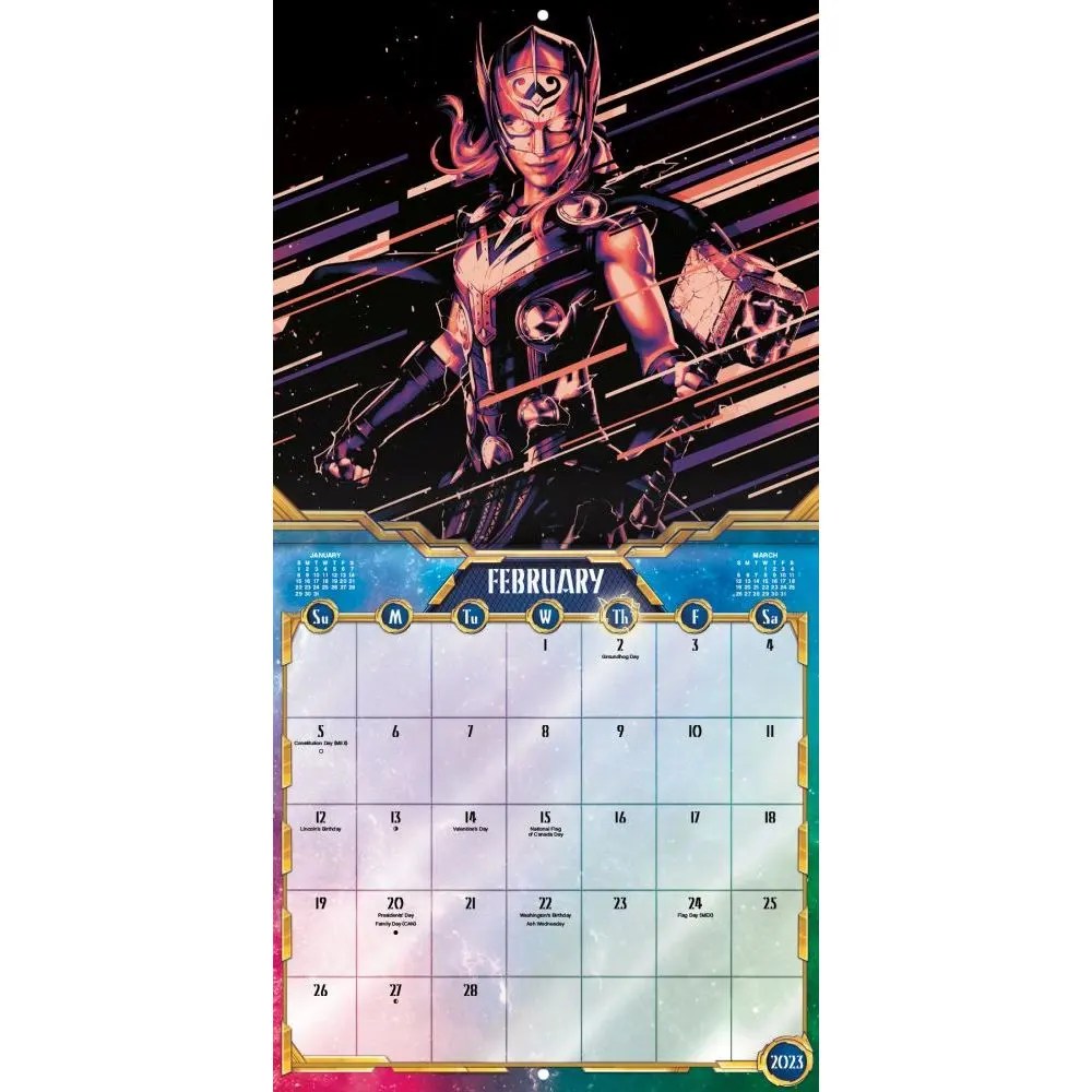 Dateworks Calendar 2023 Thor Love_Thunder NEW 2023 Wall Calendar