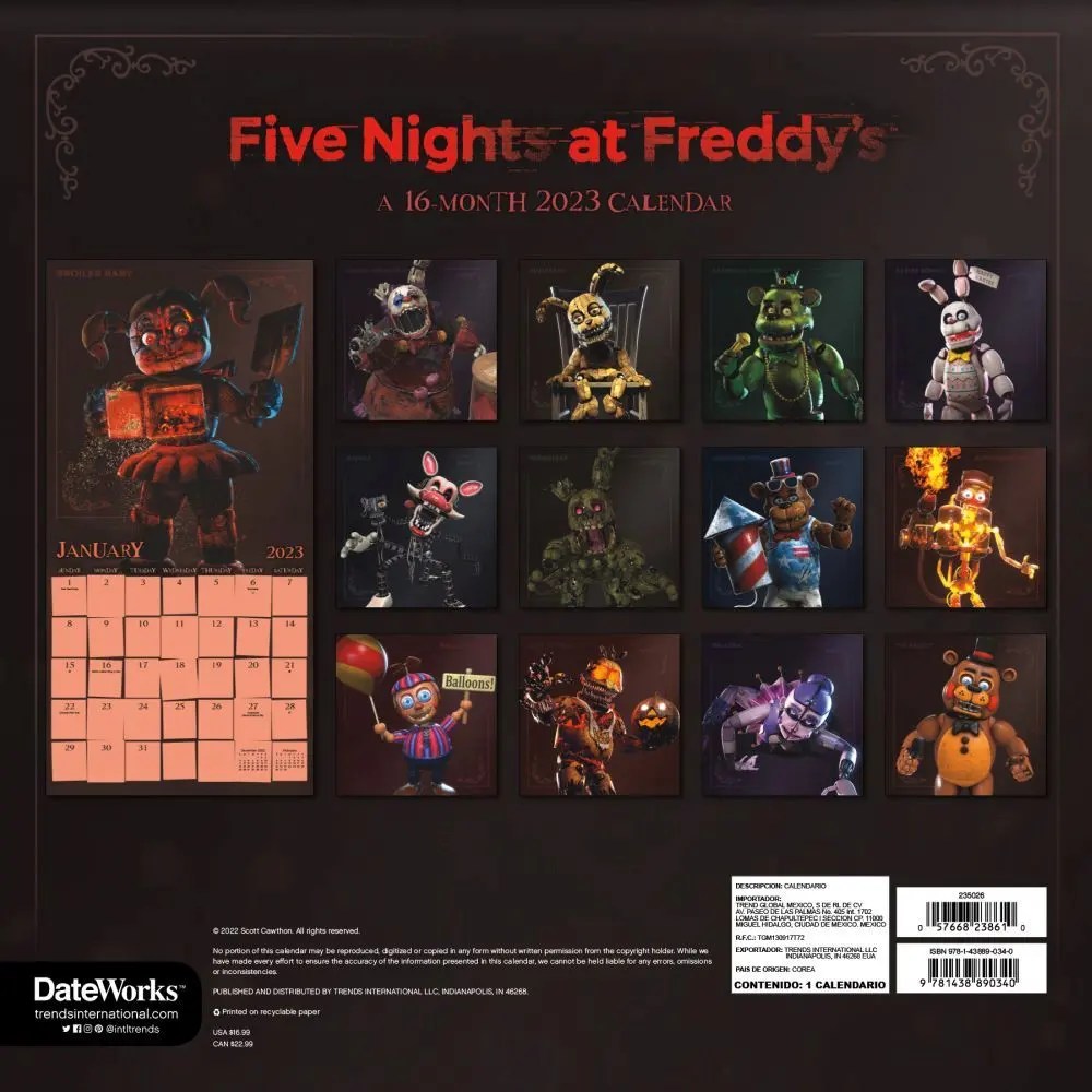 Five Nights At Freddy's Advent Calendar 2022 Printable Word Searches