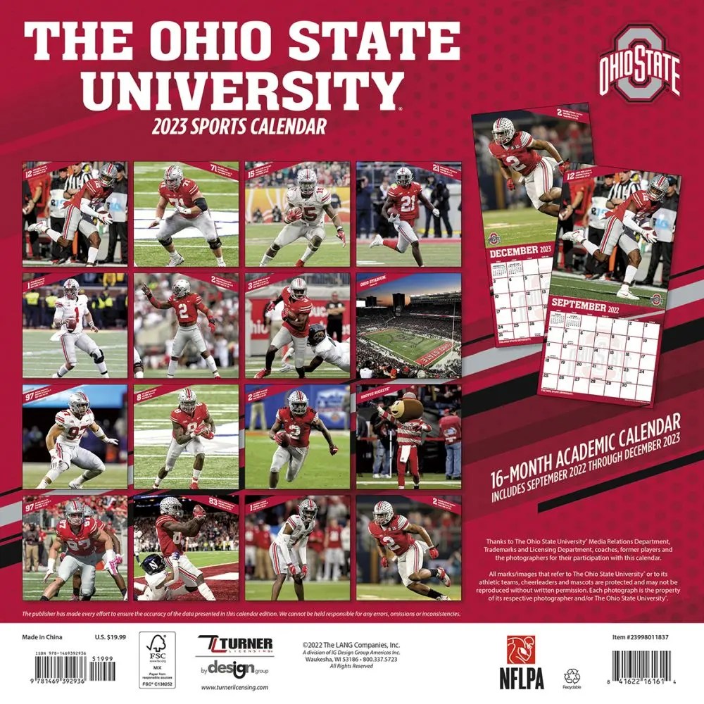 Ohio State Calendar 2024 Ohio State Buckeyes 2023 Wall Calendar