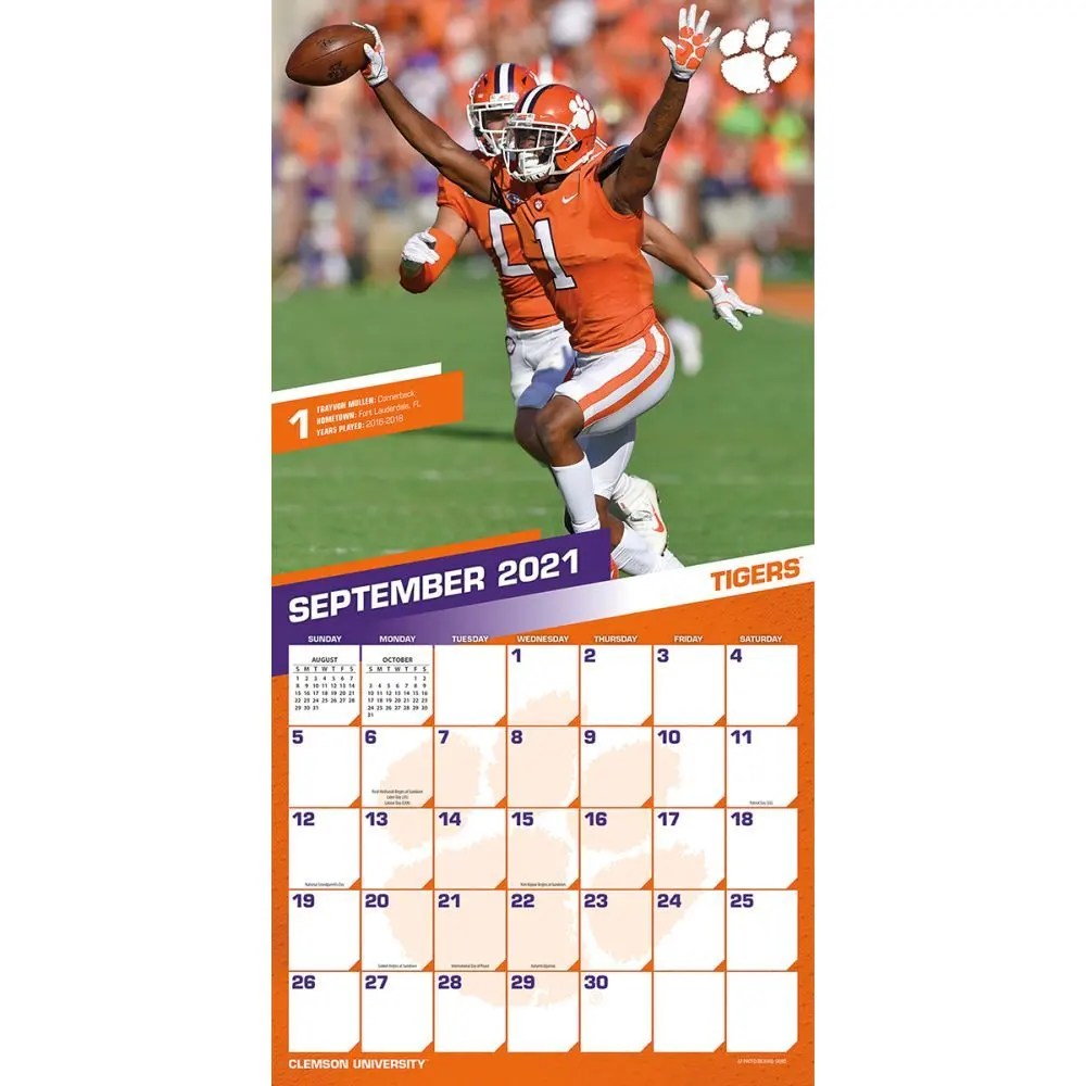clemson calendar 2023-24 Clemson Tigers 2022 Wall Calendar - Calendars.com
