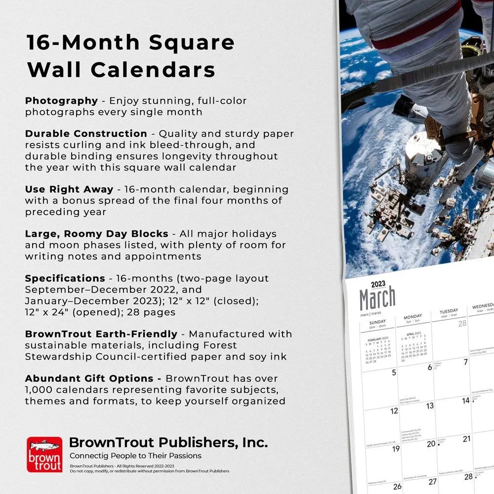 nasa calendar 2023 International Space Station 2023 Wall Calendar