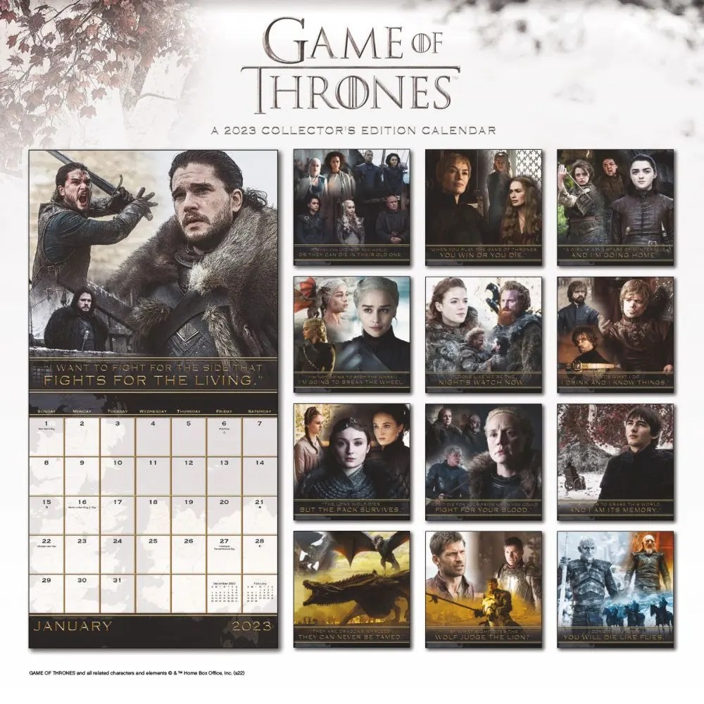 Game of Thrones Collectors Edition 2023 Wall Calendar