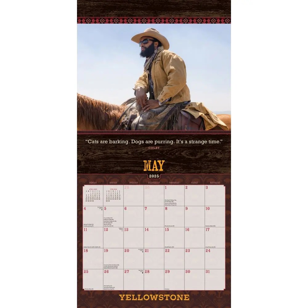 Yellowstone TV 2025 Wall Calendar