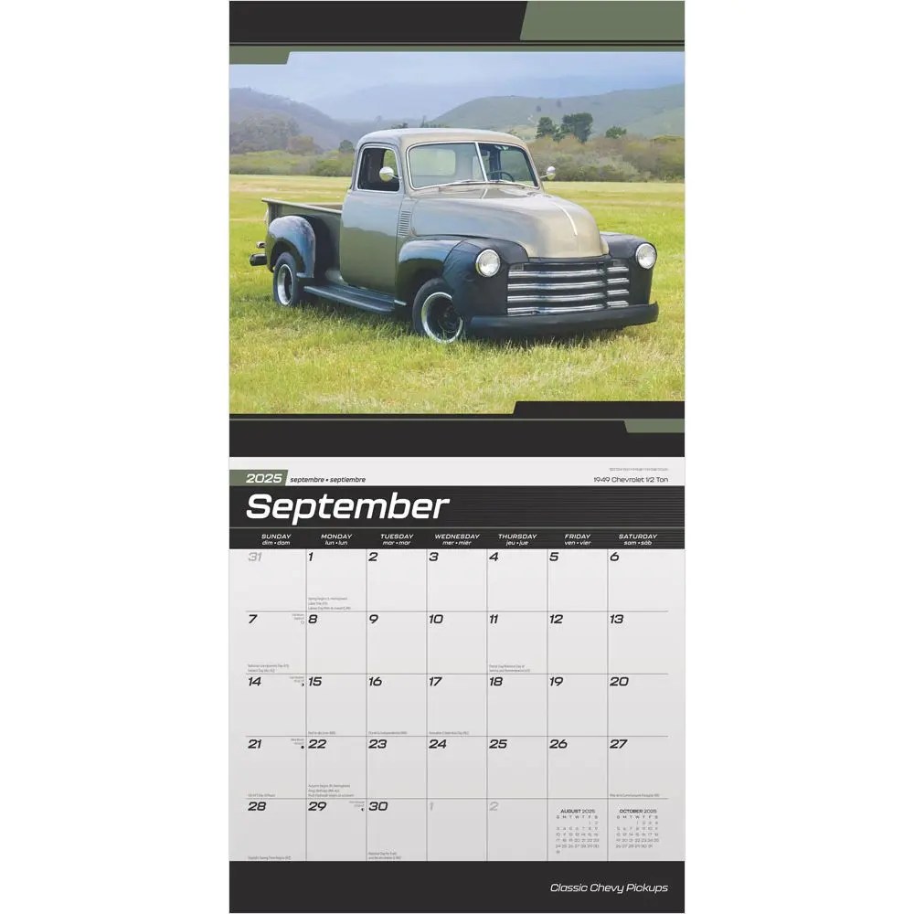 Chevy Classic Pickups 2025 Wall Calendar