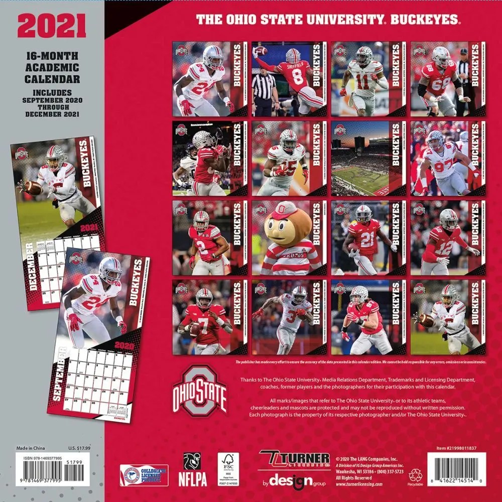 ohio state 2023 academic calendar Ohio State Buckeyes 2021 Wall Calendar - Calendars.com