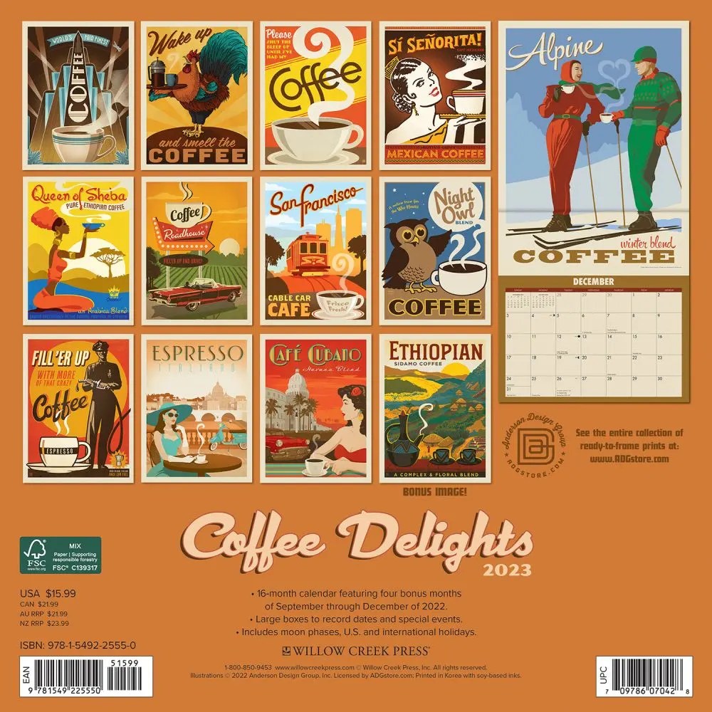 Coffee Delights 2023 Wall Calendar