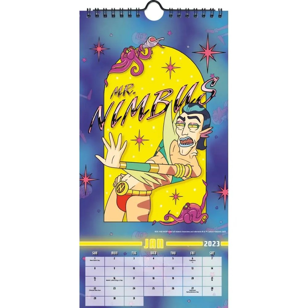 rick and morty calendar 2023 Rick and Morty 2023 Mini Slim Poster Calendar