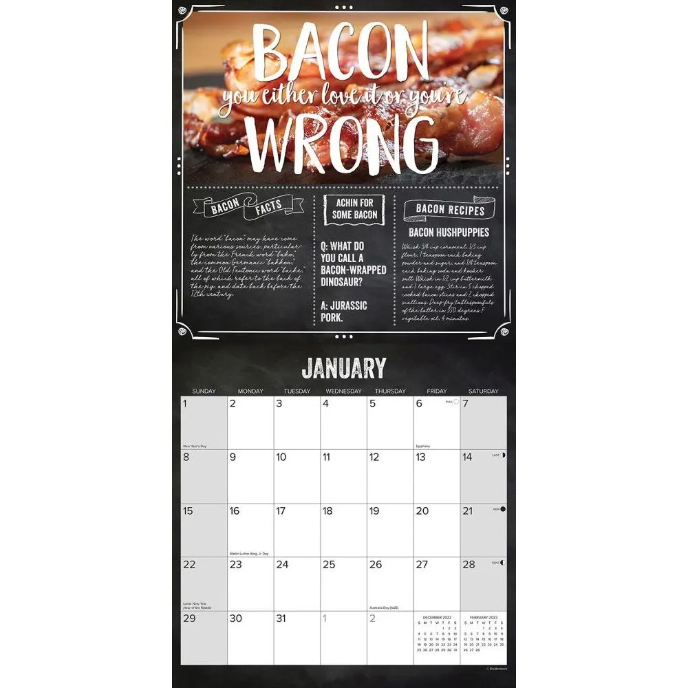 MMMMMMMM Bacon 2023 Wall Calendar