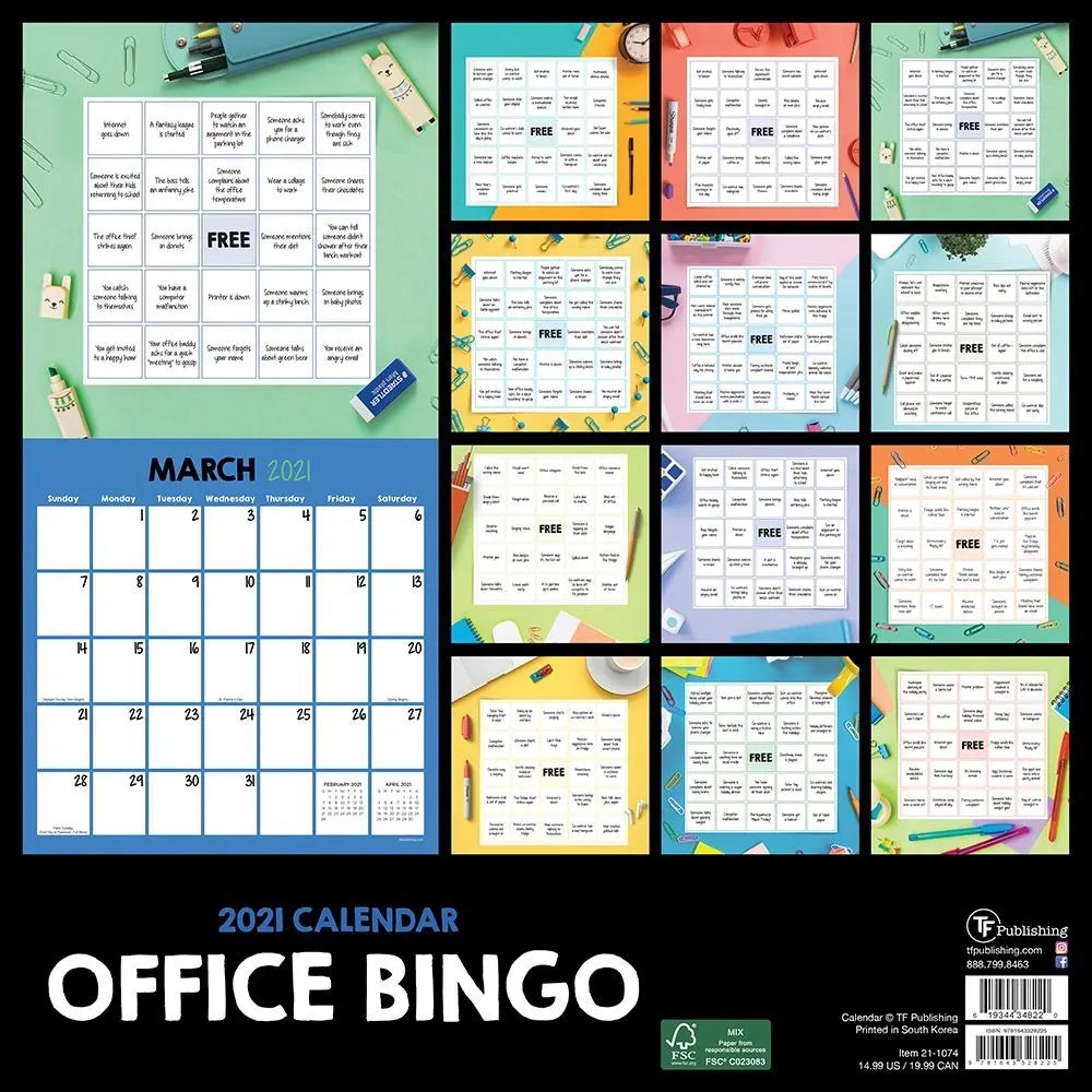 Office Bingo Wall Calendar