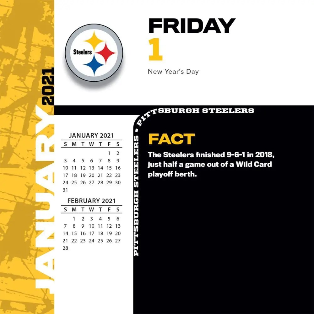 Univeristy Of Pittsburgh Pa 2021 - 2024 Calendar Pittsburgh Steelers Desk Calendar