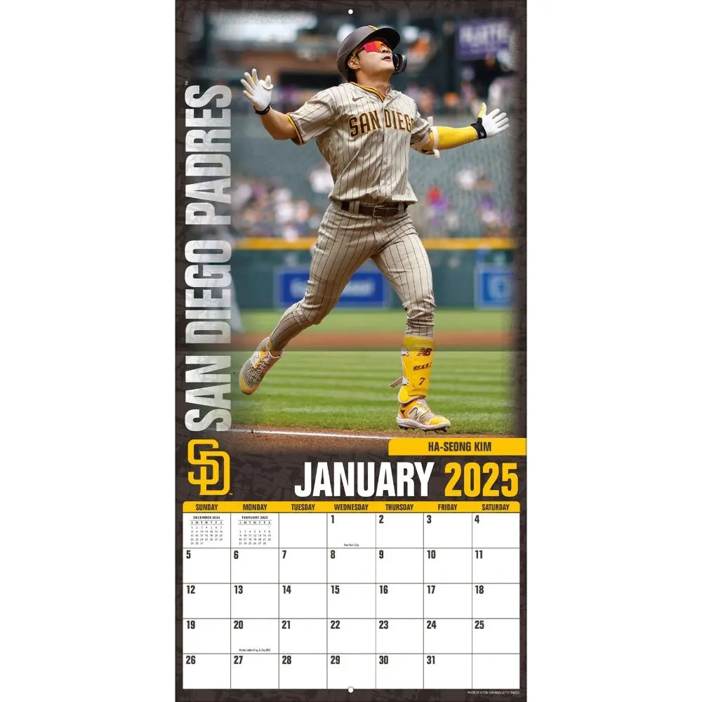 MLB San Diego Padres 2025 Wall Calendar