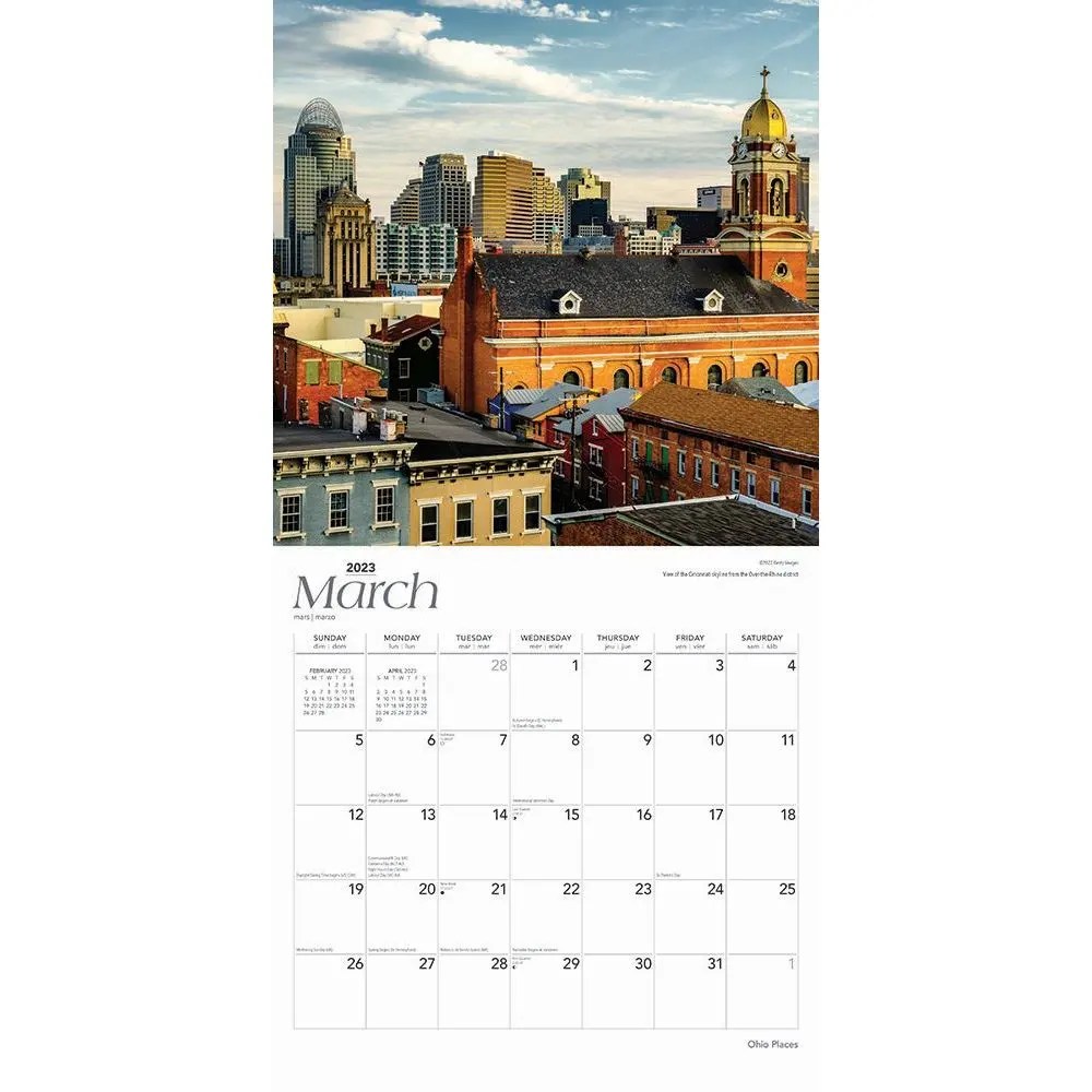 ohio state 2023 calendar Ohio Places 2023 Wall Calendar