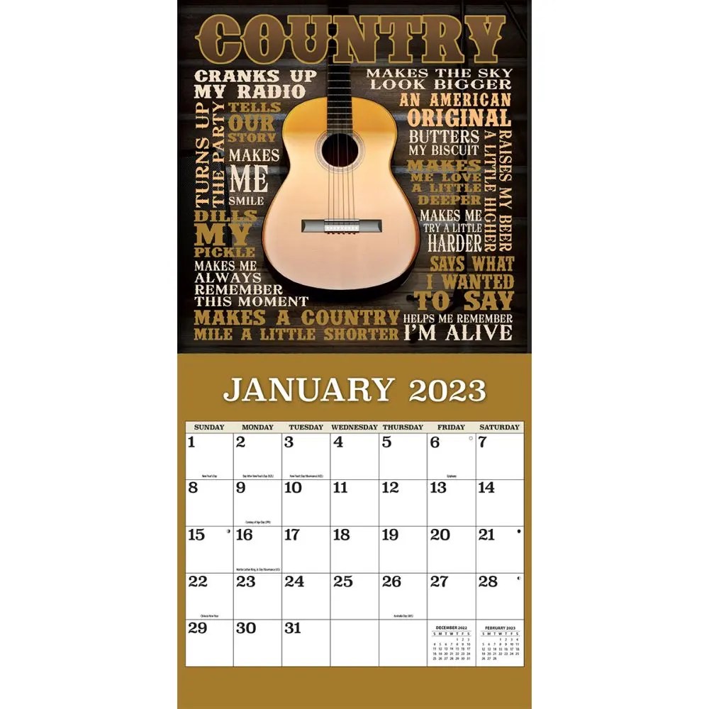 2024 Guitar Calendar Guitars 2023 Mini Wall Calendar