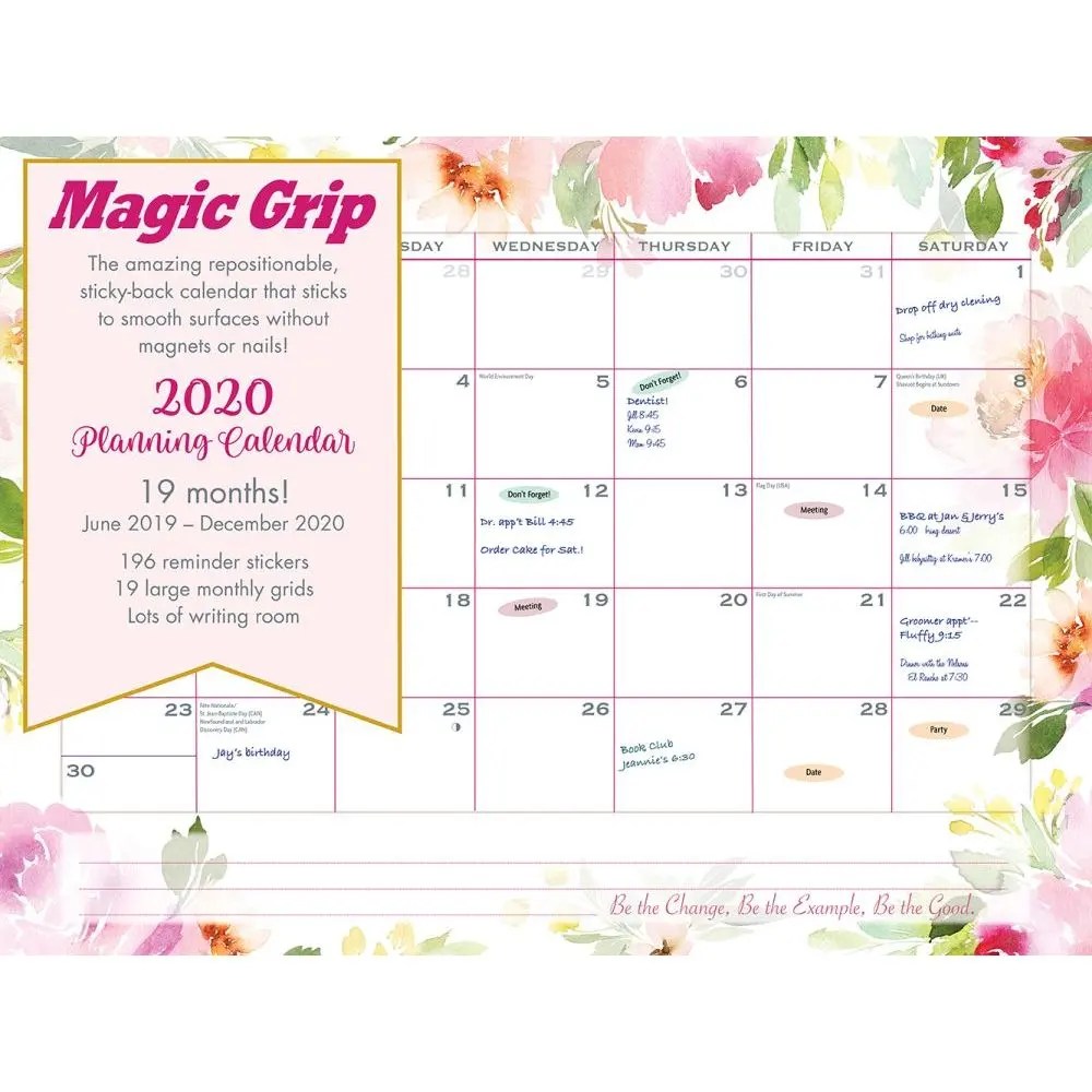 Office & School Supplies Calendar Ink Floral Watercolor Jumbo Magic