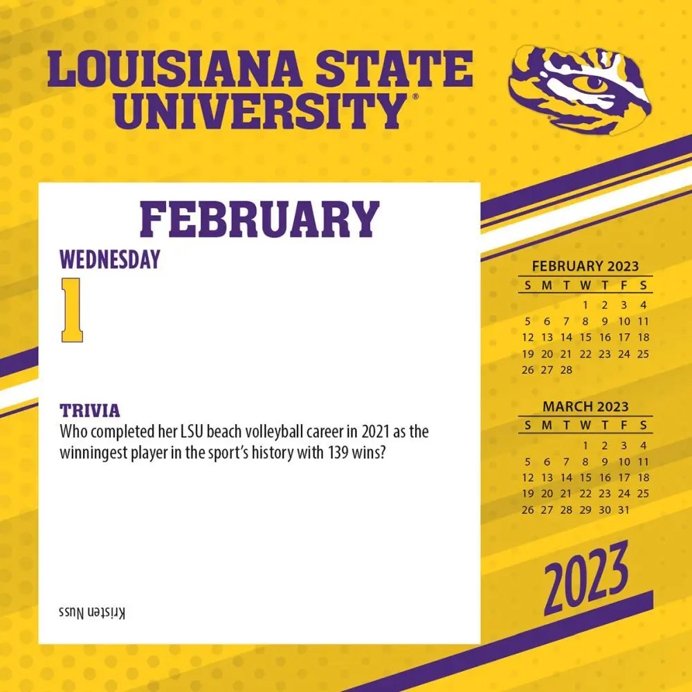 LSU Tigers 2023 Desk Calendar