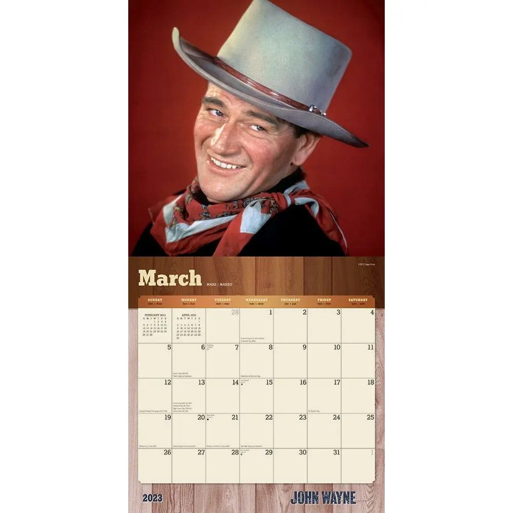 john wayne 2023 calendar John Wayne 2023 Square Wall Calendar
