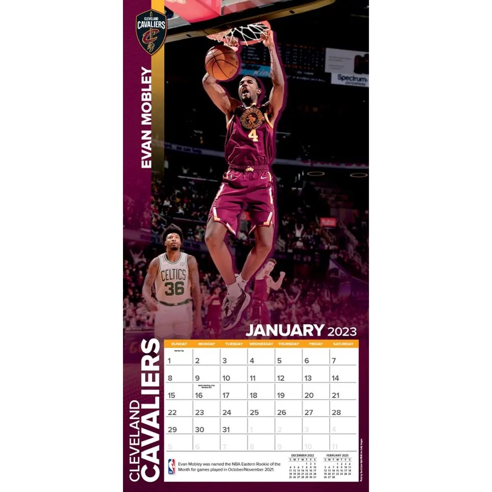 NBA Cleveland Cavaliers 2023 Wall Calendar