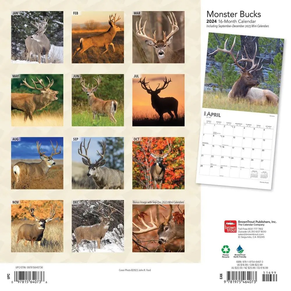 Monster Bucks 2024 Wall Calendar