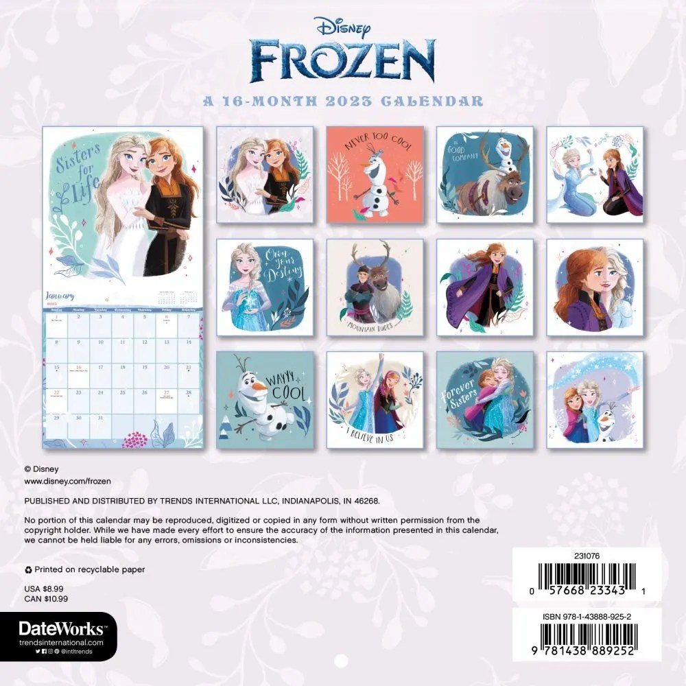 Disney Frozen 2023 Mini Wall Calendar