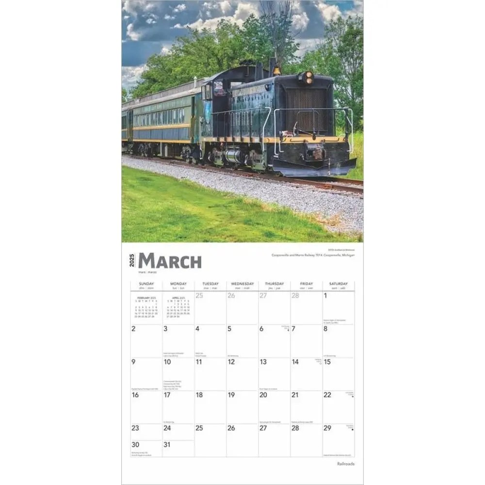 Railroads 2025 Wall Calendar