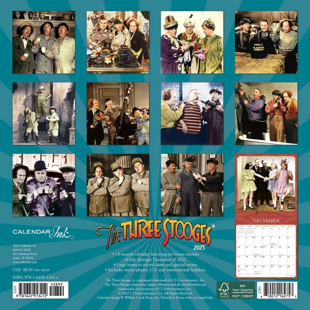 Three Stooges 2023 Mini Wall Calendar