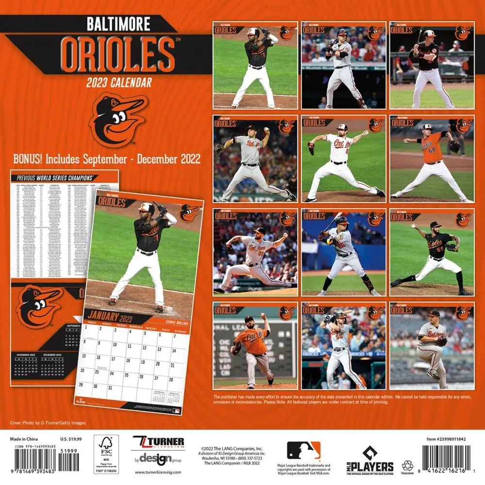 Orioles 2023 Opening Day Mlb Baltimore Orioles 2023 Wall Calendar - Calendars.com