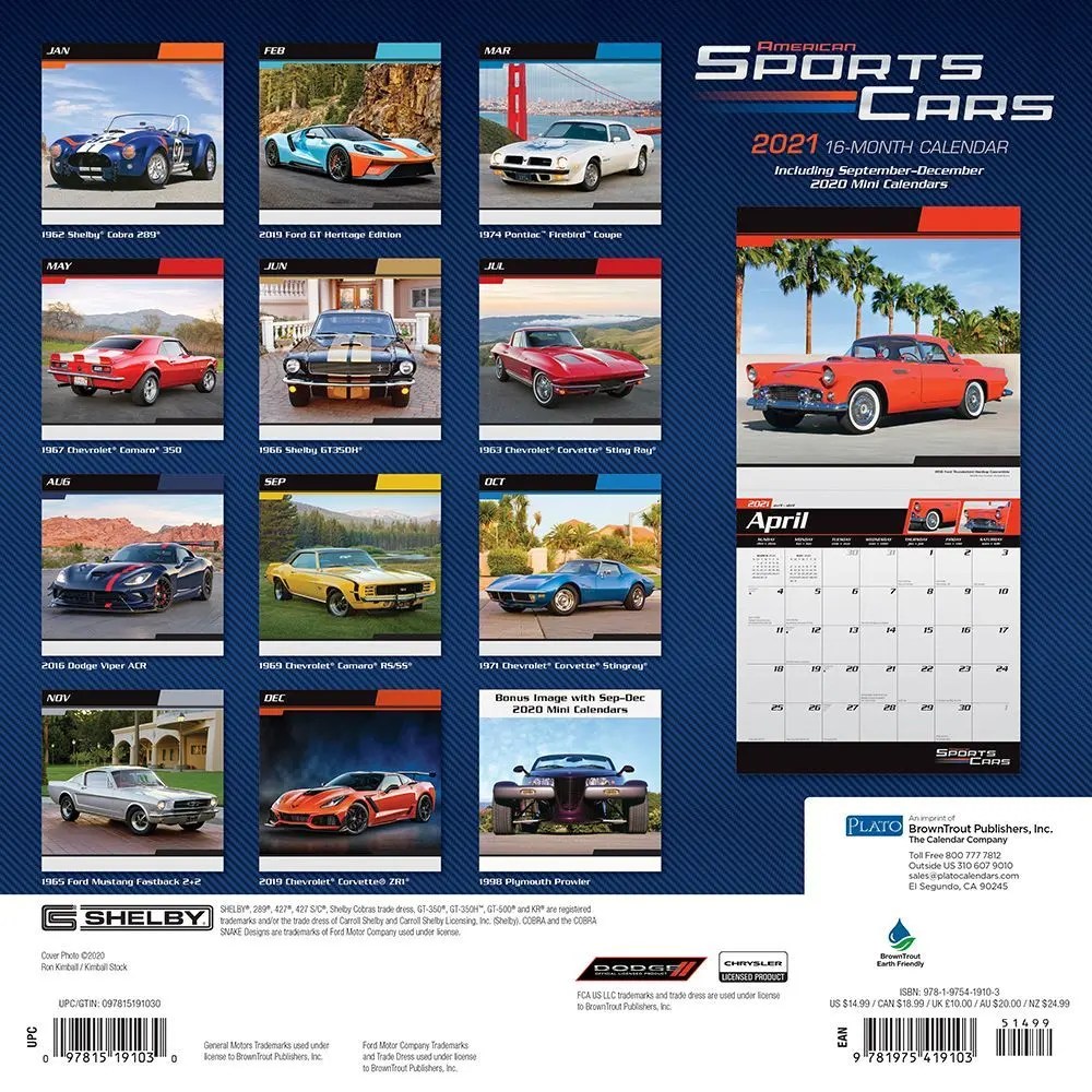 Classic Sports Car Calendar 2024 Sports Cars Wall Calendar