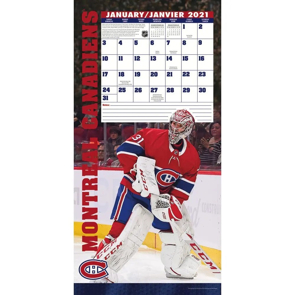 William Carey Calendar 2024 Montreal Canadiens Carey Price Bilingual Player Wall Calendar