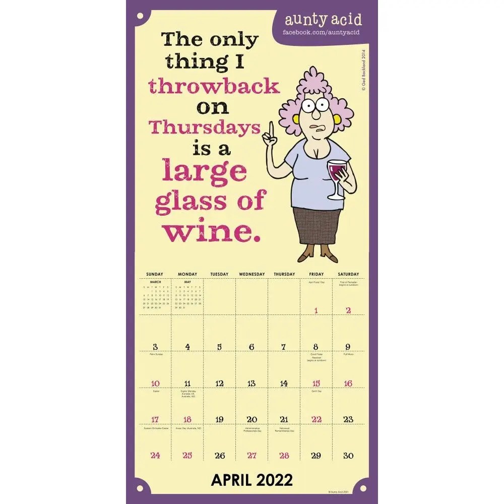 Aunty Acid 2022 Wall Calendar