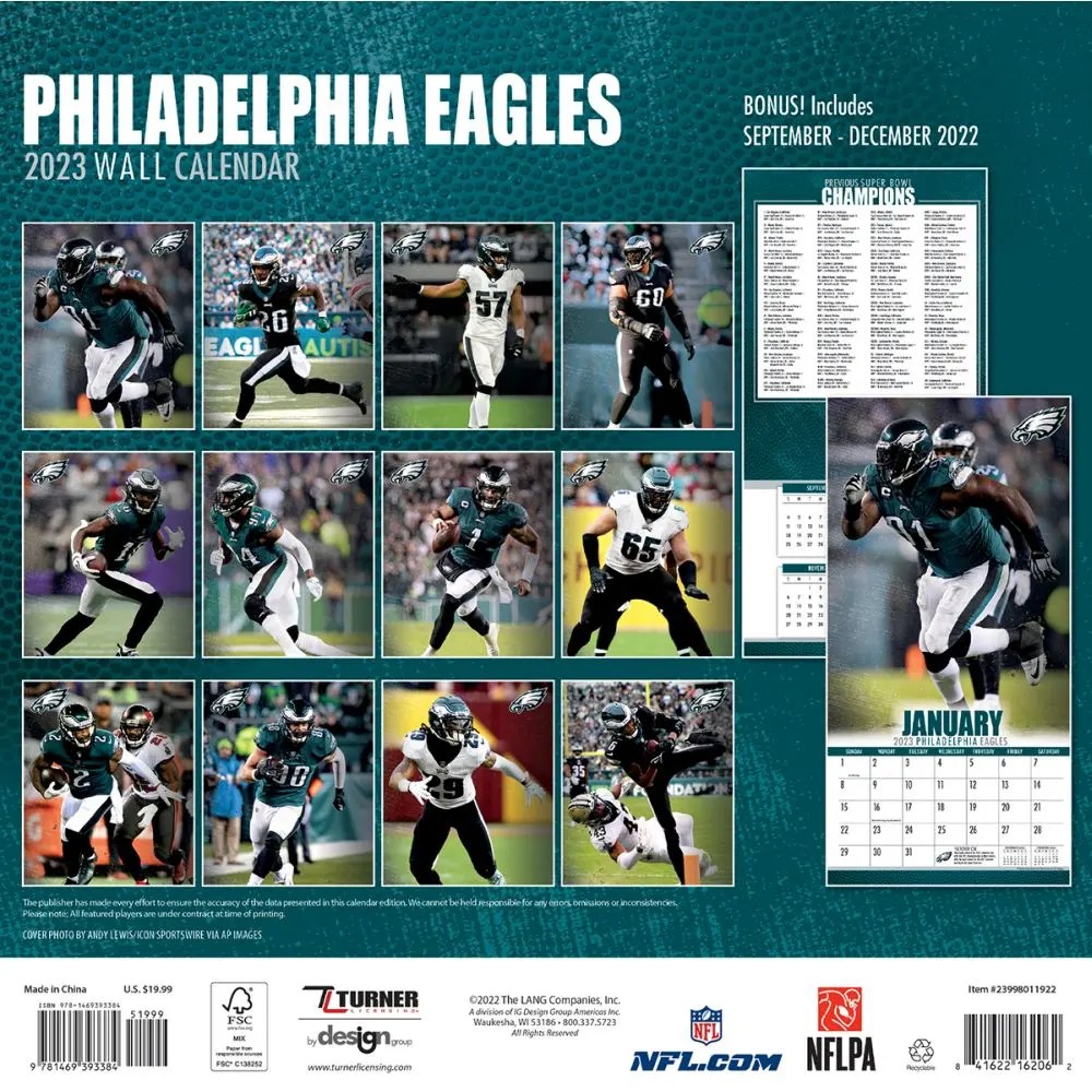 NFL Philadelphia Eagles 2023 Wall Calendar